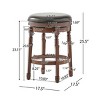 Set of 2 25.5" Paxx Bonded Leather Swivel Counter Height Barstool Chocolate Brown - Christopher Knight Home: Kitchen Island Seating - 4 of 4