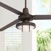 60" Casa Vieja Turbina DC Modern Indoor Outdoor Ceiling Fan with LED Light Remote Control Oil Rubbed Bronze White Glass Damp Rated for Patio Exterior - 2 of 4