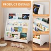 4 Tier Kids Bookshelf, Baby Toddler Wooden Book Shelf, Toy Storage Bookshelf, Stable Modern Book Case For Bedroom Living Room Nursery Playroom - 2 of 4