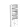 Bookcase with Doors Industrial Bookshelf 11.8in Depth Display Storage Shelves 71.4in Tall Farmhouse Bookcases - 4 of 4