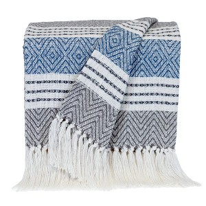 Parkland Collection,Transitional Stripes Rectangle Throw - 1 of 4