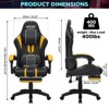 Hoffree Extra Large Massage Gaming Chair Ergonomic Office PC Chair with Footrest & Adjustable - 4 of 4