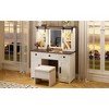 43.3" Farmhouse Makeup Vanity Desk with Lighted Mirror, Vanity Table Set with Storage Stool and Charging Station - 2 of 2