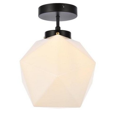 Modern Black and White Glass LED Flush Mount Light