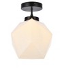 Elegant Lighting Lawrence 1 light black and white glass flush mount - 3 of 4
