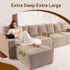 XIZZI Modular Corduroy Sectional Sofa: 5 Sold-Separately Units (Corner, Arms, Ottoman) | Black/Camel | Standard/Large Cushion Options | DIY Friendly - 4 of 4