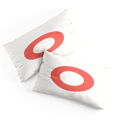 Deny Designs King April Lane Art Block Red Monogram O Microfiber Printed Pillow Sham