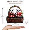 Nostalgic Panda Duo Festive Lighted Figurine, 6" LED Christmas Bear Statue| OrnamentallyYou - image 3 of 4