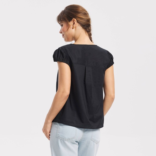 Top de cuello cuadrado y mangas cortas abullonadas para mujer - Universal Thread™ 2