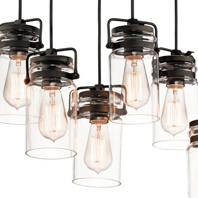 Olde Bronze Vintage Jar-Inspired 8-Light Linear Chandelier