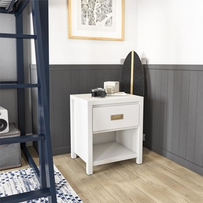 Monarch Hill Haven White and Gold Kids' 1-Drawer Nightstand