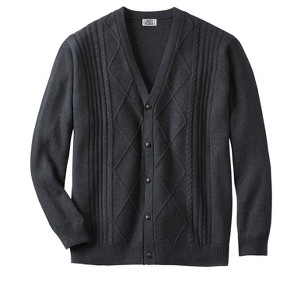 KingSize Men's Big & Tall Shoreman's Cardigan Cable Knit Sweater - 1 of 2