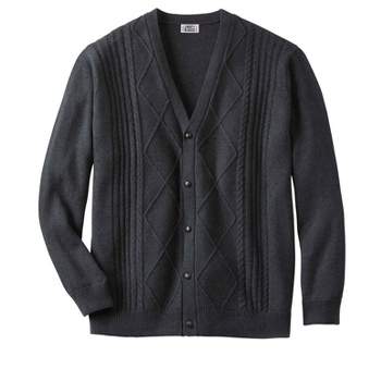 KingSize Men's Big & Tall  Shoreman's Cardigan Cable Knit Sweater