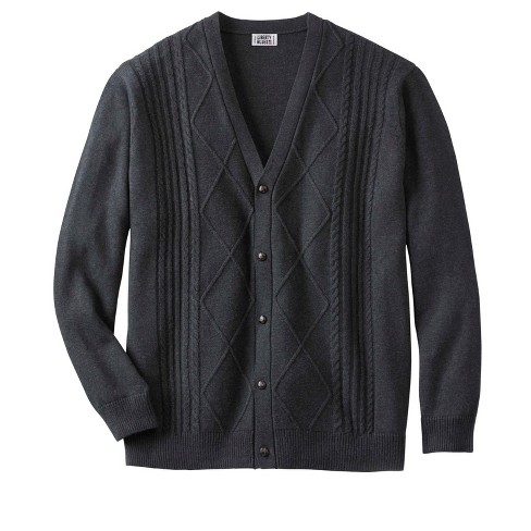 Kingsize Men's Big & Tall Shoreman's Cardigan Cable Knit Sweater