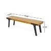Christopher Knight Home Harper 63.00" Acacia Wood Benches (Set of 2), Teak/Black - 3 of 4