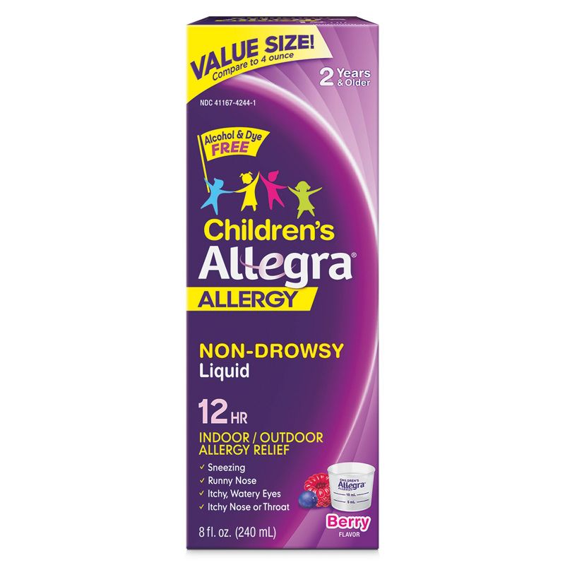 Children's Allegra 12 Hour Allergy Relief Oral Suspension - Berry Flavor - Fexofenadine Hydrochloride - 8 fl oz, 1 of 12