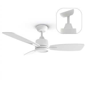 TALOYA 42 in. LED Light White Ceiling Fan with Remote, Reversible Quiet DC Motor for Bedroom Dining Living Room - 1 of 4