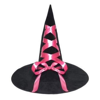 Underwraps Costumes Witch Hat with Ribbon Adult Costume Accessory | Pink