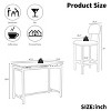 Oversart Kitchen Table Set, Dining Table and Chairs for 2, 3 Piece Dining Room Table Set with 2 Upholstered Chairs Rustic Black - 4 of 4