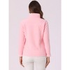 INSPIRE CHIC Women's Full Zip Long Sleeve High Neck Side Pockets Winter Fleece Jacket - 3 of 4