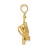 Black Bow Jewelry 14k Yellow Gold 3D Baseball Pendant - 2 of 4