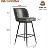 UNISOAR Bar Stools Set of 2, 360°Swivel Modern Counter Height Barstools Armless Kitchen Chair, - 2 of 4