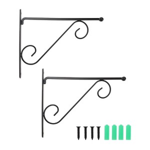 Unique Bargains Plant Hanger with Screws 11.4inch Black 2pcs - 1 of 4
