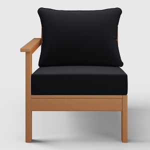 WestinTrends  Avalon Outdoor Patio HDPE Left Arm Facing Sectional Corner Club Chair with Patio Cushions - 1 of 4