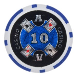 Slickblue 14-Gram Clay Composite Poker Chips 25-Pack, Laser Inlay, Casino Game Chips, Multicolor, $1-$25K - 1 of 3
