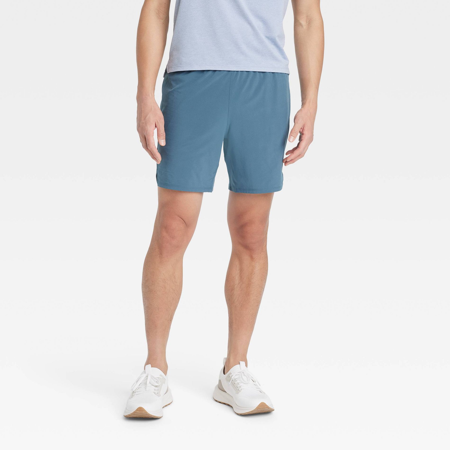 Men's 7" Active Light 2-in-1 Lined Run Shorts - All In Motion™ Dark Blue XL: Moisture Wicking, Quick Dry, 4-Way Stretch