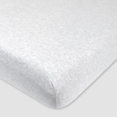 Honest Baby Organic Cotton Fitted Crib Sheet - Light Heather Gray