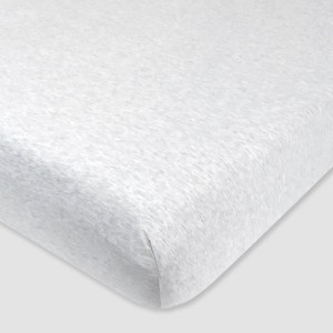 Honest Baby Organic Cotton Fitted Crib Sheet - Light Heather Gray - 1 of 4