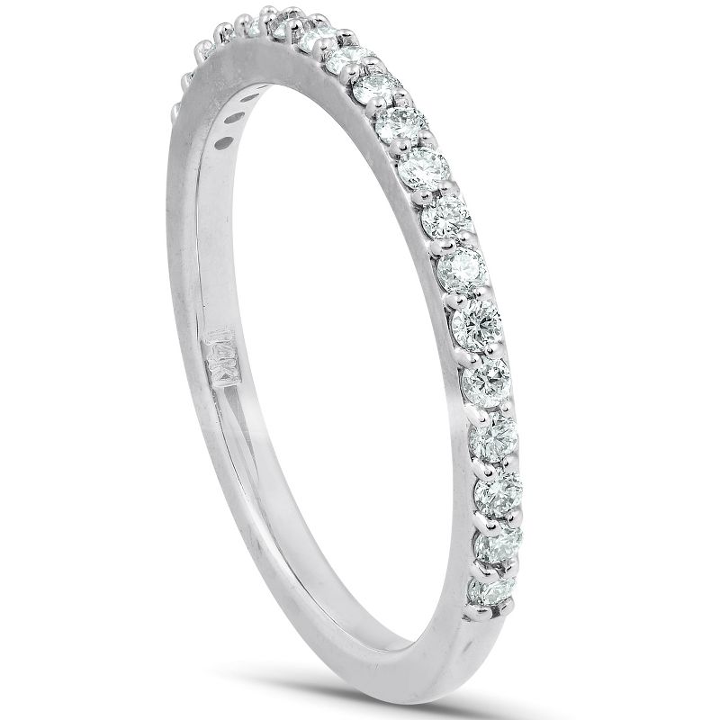 Pompeii3 1/4Ct Diamond Ring Matching Engagement Band 14k White Gold, 3 of 6