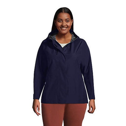 Lands End Women S Plus Size Waterproof Rain Jacket X Large Plus True Navy Target