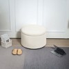 Aghana Digitals Beige Corduroy Storage Ottoman: 24" Round Upholstered Footrest with 25.6 Gal Hidden - 2 of 4