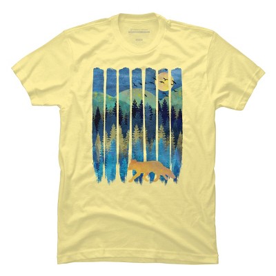 Men's Design By Humans Fox Forest Night By Maryedenoa T-Shirt