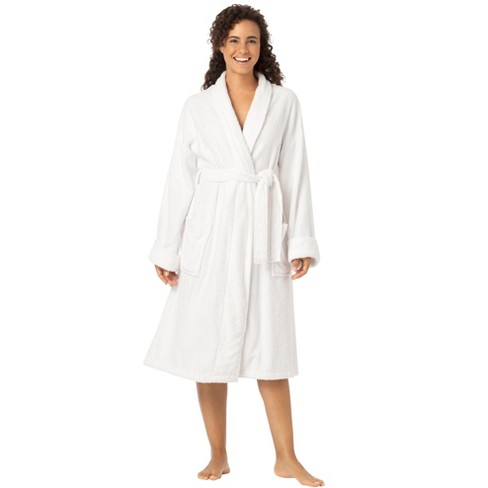 Dreams & Co. Women's Plus Size Short Hooded Sweatshirt Robe, 3x