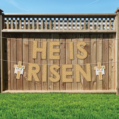 Big Dot of Happiness Religious Easter - Christian Holiday Party Decorations - He Is Risen - Outdoor Letter Banner
