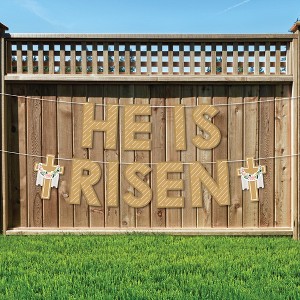 Big Dot of Happiness Religious Easter - Christian Holiday Party Decorations - He Is Risen - Outdoor Letter Banner - 1 of 4