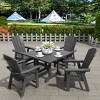 WestinTrends 5 Piece Outdoor Patio Dining Square Table and Curved Back Armchair Set - 2 of 2