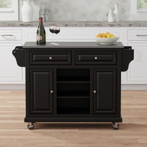 Glenwillow Home Kitchen Cart with Locking Casters - 1 of 4