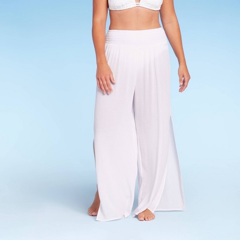 White swimsuit best sale cover up pants