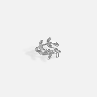 Sanctuary Project Dainty Olive Branch Adjustable Ring Silver
