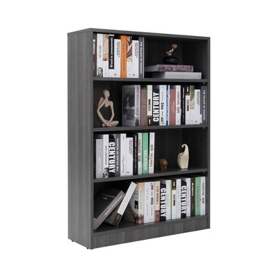 Infurnic Decorative Bookshelf, Tall Modern Wood Bookshelf with 4 Shelves, for Living Room or Library Bookcase, White, 11.6"*33"*48"