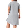 Agnes Orinda Women's Plus Size Short Sleeve Button Down Nightgown - 4 of 4