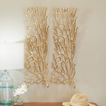 Set of 2 Aluminum Coral Inspired Wall Decors - Olivia & May