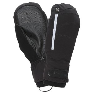 TrailHeads Men’s Convertible Zip Mitts - Insulated Winter Running Mittens - Thermal for Cold Weather - Black - 1 of 4