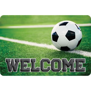 Ashley Productions® The Original Fun Mat™, Welcome Mat, 15.5" x 23.5", Soccer Ball Welcome - 1 of 1