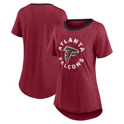 Women's Heather Gray Atlanta Falcons Plus Size Lace-Up V-Neck T-Shirt