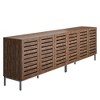 Farmhouse Sideboard Buffet Storage Cabinet with Strip Skeleton Door and Adjustable shelves, for living room dining room kitchen - 3 of 4